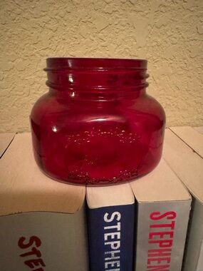 Red Glass Decorative Jar - Home Accents